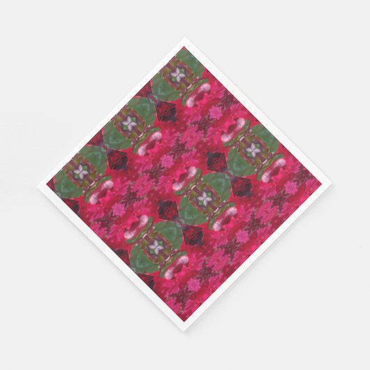 クリスマスカラーズ万華鏡のように千変万化するパターン スタンダードランチョンナプキン (角)