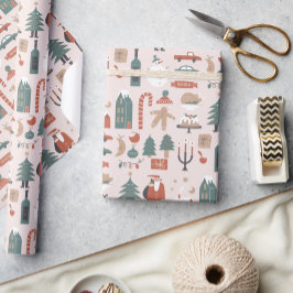 クリスマスカラーノールクリスマスラッピング紙 ラッピングペーパー