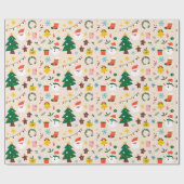 クリスマスカラーノールクリスマス ラッピングペーパー (フラット)