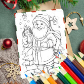 クリスマスカラーリングのグリーティングで冬のサンタ色 シーズンカード