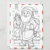 クリスマスカラーリングのグリーティングで冬のサンタ色 シーズンカード (正面)