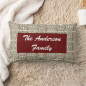 クリスマスカラーレッドグリーン抽象芸術パターンファミリー ランバークッション (ブランケット)