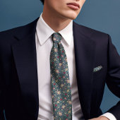 クリスマスカラーヴィンテージフローラモリスメンズ ネクタイ