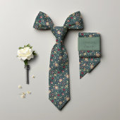 クリスマスカラーヴィンテージフローラモリスメンズ ネクタイ