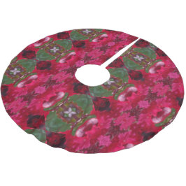 クリスマスカラー万華鏡のように千変万化するパターンクリスマスツリースカート ブラッシュドポリエステルツリースカート