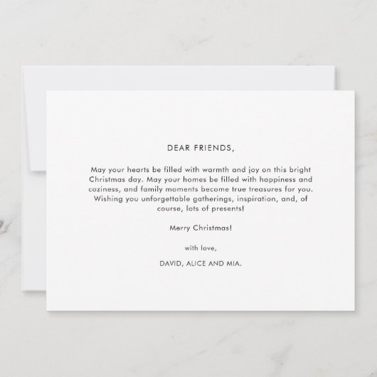 クリスマスカラー伝統的のかわいい家 シーズンカード (裏面)