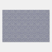 クリスマスカラー青い白の幾何学的シームレス ラッピングペーパーシート (正面3)