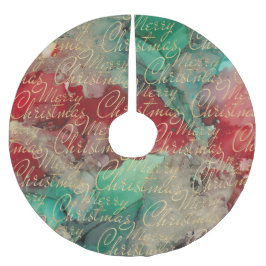 クリスマスカラー ブラッシュドポリエステルツリースカート