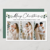 クリスマスカリグラフィインクウォーターカラーユーカリ シーズンカード (正面/裏面)