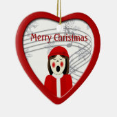 クリスマスカロラーウーマンハートオーナメント セラミックオーナメント (右)