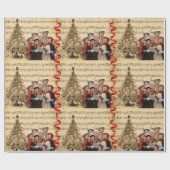 クリスマスカロラーズミュージックレッドリボン ラッピングペーパー (フラット)