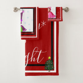 クリスマスカロラーズ雪 バスタオルセット