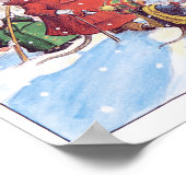 クリスマスカロリングネズミプリント ポスター (角)