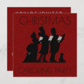 クリスマスカロリングパーティー|ビクトリアングリッター 招待状 (正面/裏面)