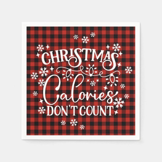 クリスマスカロリーがカウントされない スタンダードカクテルナプキン (正面)