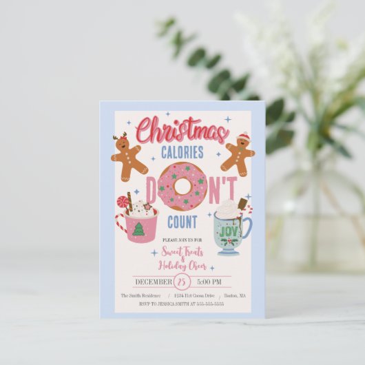 クリスマスカロリーがカウントされない ポストカード (スタンド正面)