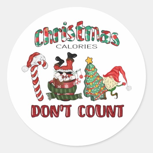 クリスマスカロリーがカウントされない ラウンドシール (正面)