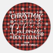 クリスマスカロリーがカウントされない ラウンドシール (正面)