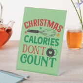 クリスマスカロリーはカウントしない；クリスマス；キッチン 台座サイン (インサイチュ)