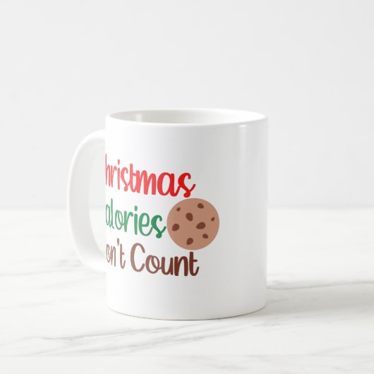 クリスマスカロリーはクリスマスを数えおもしろいない コーヒーマグカップ (正面左)