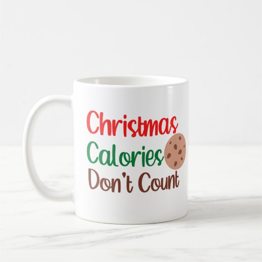 クリスマスカロリーはクリスマスを数えおもしろいない コーヒーマグカップ (左)