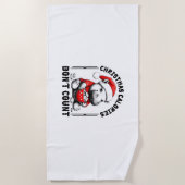 クリスマスカロリーはトウおもしろいンモー調理師 ビーチタオル (正面)