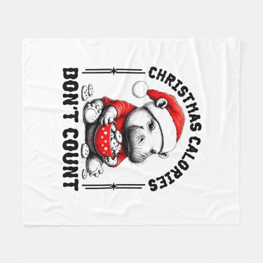 クリスマスカロリーはトウおもしろいンモー調理師 フリースブランケット (正面(横))