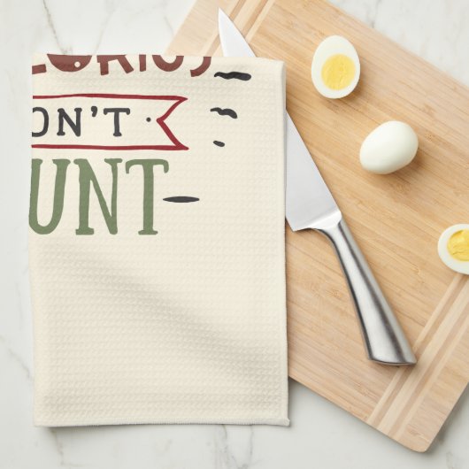 クリスマスカロリーは数えないおもしろい引用文 キッチンタオル (四つ折り)
