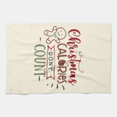 クリスマスカロリーは数えないおもしろい引用文 キッチンタオル (横)