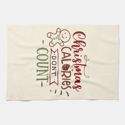 クリスマスカロリーは数えないおもしろい引用文 キッチンタオル (横)