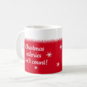 クリスマスカロリーをカウントしなおもしろいいパーソナライズされた コーヒーマグカップ (正面左)