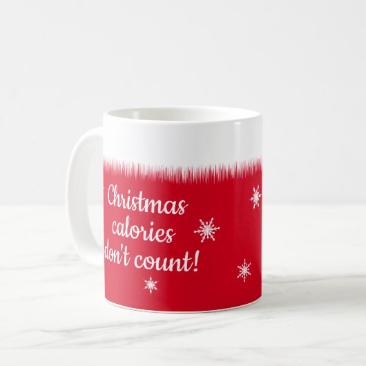 クリスマスカロリーをカウントしなおもしろいいパーソナライズされた コーヒーマグカップ (正面左)