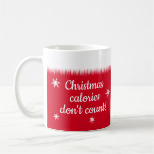 クリスマスカロリーをカウントしなおもしろいいパーソナライズされた コーヒーマグカップ