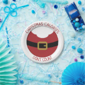 クリスマスカロリーサンタのベリーレッドスーツ ペーパープレート (パーティー)