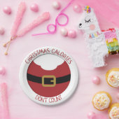 クリスマスカロリーサンタのベリーレッドスーツ ペーパープレート (パーティー)