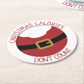 クリスマスカロリーサンタのベリーレッドスーツ ラウンドペーパーコースター (アングル)