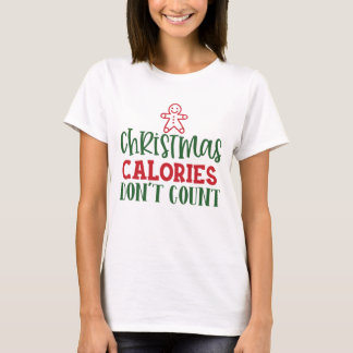 クリスマスカロリー数を数えないおもしろいクリスマスギフト Tシャツ