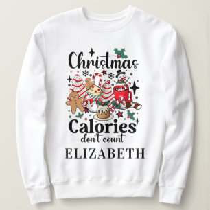 クリスマスカロリー数を数えないおもしろいレトロクリスマス スウェットシャツ
