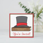 クリスマスカロルと英語のトップハットパーティー 招待状 (スタンド正面)