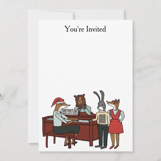 クリスマスカロルのまわりにズザピアノ招待状 招待状 (正面)