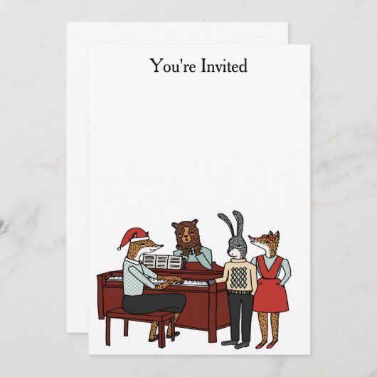 クリスマスカロルのまわりにズザピアノ招待状 招待状 (正面/裏面)