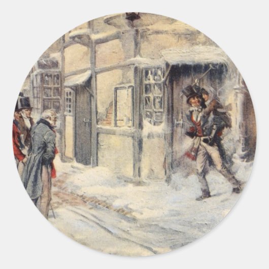 クリスマスカロルのステッカー ラウンドシール (正面)