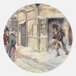 クリスマスカロルのステッカー ラウンドシール