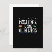 クリスマスカロルの家族を歌う可能性が最も高い 招待状 (正面/裏面)