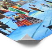 クリスマスカロルスクルージ冬の通りシーン ポスター (角)