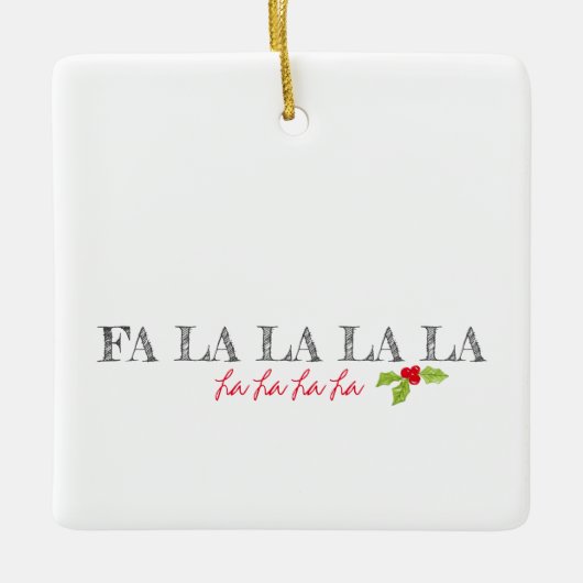クリスマスカロルファララホリーフェスティバル文字コーン セラミックオーナメント (正面)