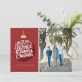 クリスマスカロル家族の写真クリスマスカード シーズンカード (スタンド正面)