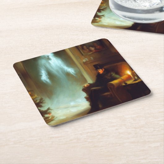 クリスマスカロル幽霊のクリスマス過去 スクエアペーパーコースター (アングル)