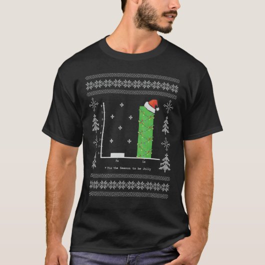 クリスマスカロル数学バーグラフ醜いクリスマス1 Tシャツ (正面)