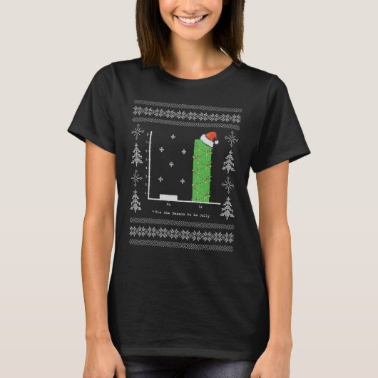 クリスマスカロル数学バーグラフ醜いクリスマス Tシャツ (正面)